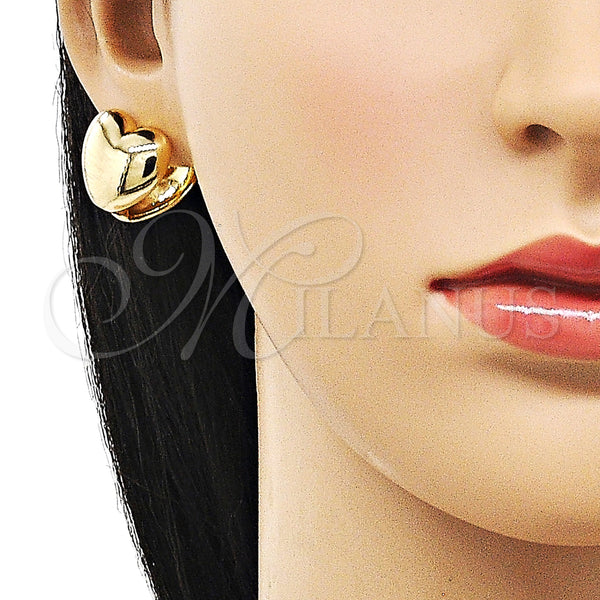 Gold Filled Hoop Earrings — Huggie Hoop Heart Design Polished 02. — alternate product view — SKU 156125 | Oro Laminado aretes de aro — Huggie Hoop corazón diseño pulido 02. — SKU 156125