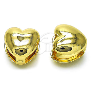 Gold Filled Hoop Earrings — Huggie Hoop Heart Design Polished 02. — main product view — SKU 156125 | Oro Laminado aretes de aro — Huggie Hoop corazón diseño pulido 02. — SKU 156125
