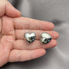 Rhodium Gold Filled Huggie Hoop, Heart Design, Polished, Rhodium Finish, 02.163.0332.1.15