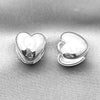 Rhodium Gold Filled Huggie Hoop, Heart Design, Polished, Rhodium Finish, 02.163.0332.1.15