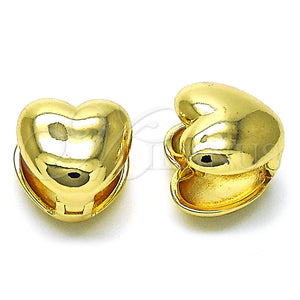 Gold Filled Hoop Earrings — Huggie Hoop Heart Design Polished 02. — main product view — SKU 156127 | Oro Laminado aretes de aro — Huggie Hoop corazón diseño pulido 02. — SKU 156127