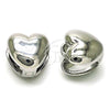 Rhodium Plated Huggie Hoop, Chunky Design, Polished, Rhodium Finish, 02.163.0333.1.13