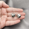 Rhodium Gold Filled Huggie Hoop, Heart Design, Polished, Rhodium Finish, 02.163.0333.1.13
