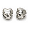 White Gold Filled Huggie Hoop, Heart Design, Polished, Rhodium Finish, 02.163.0333.1.13