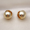 Oro Laminado Huggie Hoop, Gold Filled Style Ball Design, Polished, Golden Finish, 02.195.0291.16