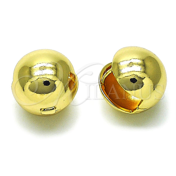 Gold Filled Hoop Earrings — Huggie Hoop Ball Design Polished 02. — main product view — SKU 156129 | Oro Laminado aretes de aro — Huggie Hoop Ball diseño pulido 02. — SKU 156129