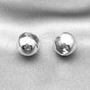 Rhodium Gold Filled Huggie Hoop, Ball Design, Polished, Rhodium Finish, 02.195.0291.1.16