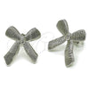 Rhodium Plated Stud Earring, Bow Design, Diamond Cutting Finish, Rhodium Finish, 02.163.0335.1