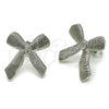 Rhodium Gold Filled Stud Earring, Bow Design, Diamond Cutting Finish, Rhodium Finish, 02.163.0335.1