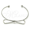 Rhodium Plated Individual Bangle, Bow Design, Polished, Rhodium Finish, 07.341.0059.1