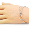 Rhodium Gold Filled Individual Bangle, Bow Design, Polished, Rhodium Finish, 07.341.0059.1 (02 MM Thickness, One size fits all)