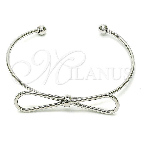 White Gold Filled Jewelry — Individual Bangle Bow Design Polished 07. 02 MM — main product view — SKU 156136 | Oro Laminado Blanco joyería — Individual Bangle Bow diseño pulido 07. 02 MM — SKU 156136