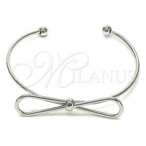 White Gold Filled Jewelry — Individual Bangle Bow Design Polished 07. 02 MM — main product view — SKU 156136 | Oro Laminado Blanco joyería — Individual Bangle Bow diseño pulido 07. 02 MM — SKU 156136