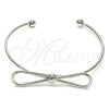 Rhodium Gold Filled Individual Bangle, Bow Design, Polished, Rhodium Finish, 07.341.0059.1 (02 MM Thickness, One size fits all)