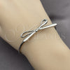 Rhodium Plated Individual Bangle, Bow Design, Polished, Rhodium Finish, 07.341.0060.1