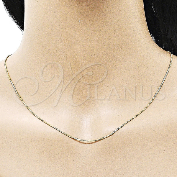 Gold Filled Necklace — Basic Necklace Box Design Polished 04. 01 MM — alternate product view — SKU 156141 | Oro Laminado collar — básico Necklace Box diseño pulido 04. 01 MM — SKU 156141