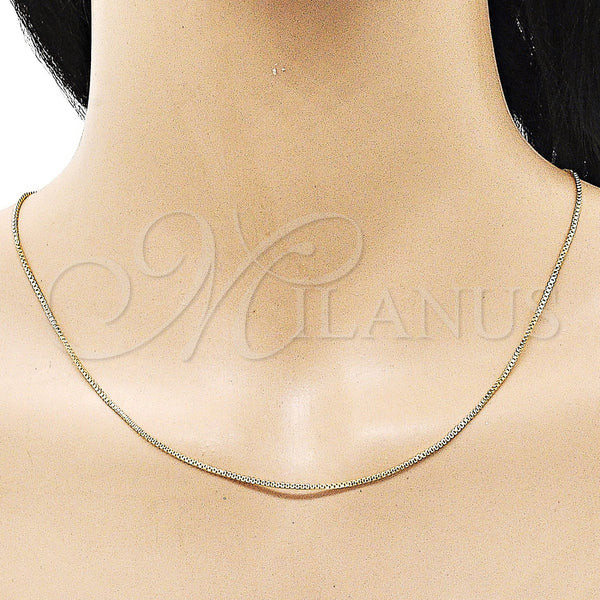Gold Filled Necklace — Basic Necklace Box Design Polished 04. 01 MM — alternate product view — SKU 156142 | Oro Laminado collar — básico Necklace Box diseño pulido 04. 01 MM — SKU 156142