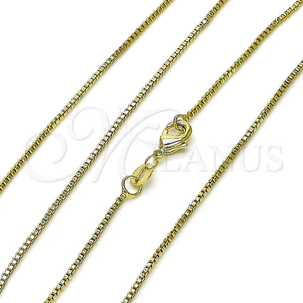 Gold Filled Necklace — Basic Necklace Box Design Polished 04. 01 MM — main product view — SKU 156142 | Oro Laminado collar — básico Necklace Box diseño pulido 04. 01 MM — SKU 156142