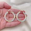 Oro Laminado Medium Hoop, Gold Filled Style Twist and Hollow Design, Polished, Tricolor, 02.170.0479.40