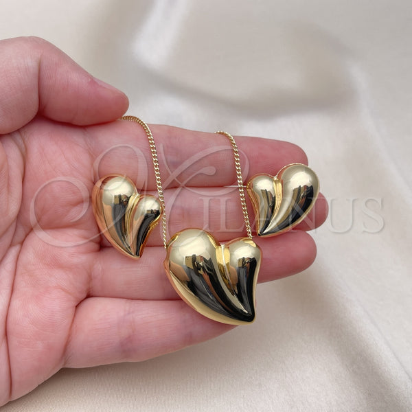 Gold Filled Ring — Earring and Pendant Adult Set Heart and Hollow — alternate product view — SKU 156154 | Oro Laminado anillo — Earring and Pendant Adult Set corazón and Hollow — SKU 156154