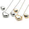 Rhodium Plated Earring and Pendant Adult Set, Heart and Hollow Design, Polished, Rhodium Finish, 10.163.0022.1