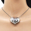 Rhodium Plated Pendant Necklace, Chunky and Hollow Design, Polished, Rhodium Finish, 04.341.0114.20