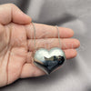 Rhodium Plated Pendant Necklace, Heart and Hollow Design, Polished, Rhodium Finish, 04.341.0114.20 (02 MM Thickness, 18 Inches Length)