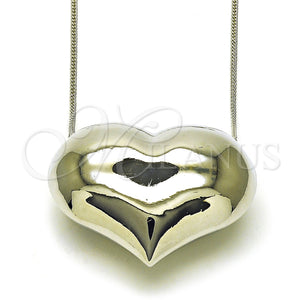 White Gold Filled Necklace — Pendant Necklace Heart and Hollow Design Polished 04. — main product view — SKU 156162 | Oro Laminado Blanco collar — Pendant Necklace corazón and Hollow diseño pulido 04. — SKU 156162
