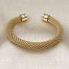 Oro Laminado Individual Bangle, Gold Filled Style Filigree Design, Polished, Golden Finish, 07.319.0003 (07 MM Thickness, One size fits all)