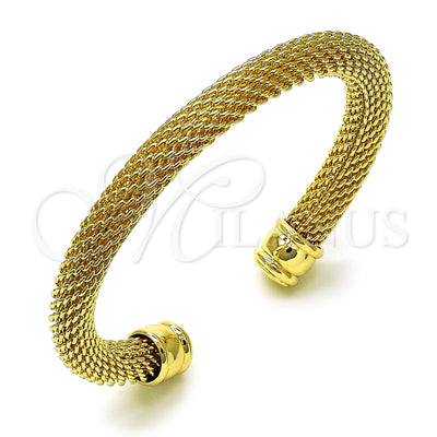 Oro Laminado Individual Bangle, Gold Filled Style Filigree Design, Polished, Golden Finish, 07.319.0003 (07 MM Thickness, One size fits all)