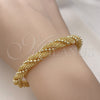 Oro Laminado Individual Bangle, Gold Filled Style Twist and Filigree Design, Polished, Golden Finish, 07.319.0005 (08 MM Thickness, One size fits all)