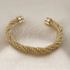 Oro Laminado Individual Bangle, Gold Filled Style Twist and Filigree Design, Polished, Golden Finish, 07.319.0005 (08 MM Thickness, One size fits all)