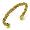 Oro Laminado Individual Bangle, Gold Filled Style Twist and Filigree Design, Polished, Golden Finish, 07.319.0005 (08 MM Thickness, One size fits all)