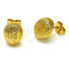 Gold Filled Ring — Stud Earring Ball Design Diamond Cutting 02. — main product view — SKU 156170 | Oro Laminado anillo — Stud Earring Ball diseño Diamond Cutting 02. — SKU 156170