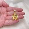 Oro Laminado Religious Pendant, Gold Filled Style Polished, Golden Finish, 05.342.0211