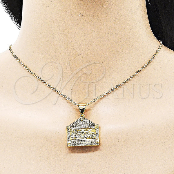 Gold Filled Pendant — Religious Pendant with White Micro Pave Polished 05. — alternate product view — SKU 156178 | Oro Laminado dije — Religious Pendant with blanco Micro Pave pulido 05. — SKU 156178