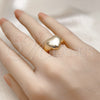 Oro Laminado Elegant Ring, Gold Filled Style Heart Design, Polished, Golden Finish, 01.60.0020 (One size fits all)