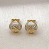 Gold Filled Ring — Stud Earring Ball Design with White Micro Pave — alternate product view — SKU 156189 | Oro Laminado anillo — Stud Earring Ball diseño with blanco Micro Pave — SKU 156189