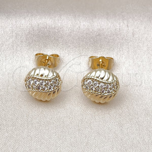 Gold Filled Ring — Stud Earring with White Micro Pave Polished 02. — main product view — SKU 156205 | Oro Laminado anillo — Stud Earring with blanco Micro Pave pulido 02. — SKU 156205