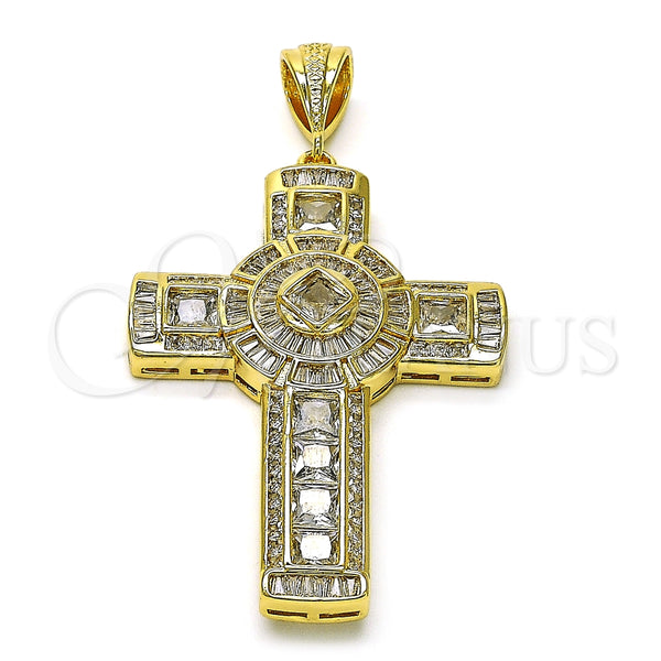 Gold Filled Pendant — Religious Pendant Cross Design with White Cubic Zirconia — main product view — SKU 156219 | Oro Laminado dije — Religious Pendant cruz diseño with blanco Cubic Zirconia — SKU 156219
