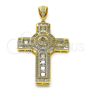Gold Filled Pendant — Religious Pendant Cross Design with White Cubic Zirconia — main product view — SKU 156219 | Oro Laminado dije — Religious Pendant cruz diseño with blanco Cubic Zirconia — SKU 156219