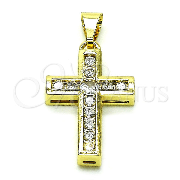Gold Filled Pendant — Religious Pendant Cross Design with White Cubic Zirconia — main product view — SKU 156222 | Oro Laminado dije — Religious Pendant cruz diseño with blanco Cubic Zirconia — SKU 156222
