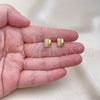 Oro Laminado Stud Earring, Gold Filled Style with Ivory Pearl, Polished, Golden Finish, 02.379.0089