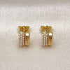 Oro Laminado Stud Earring, Gold Filled Style with Ivory Pearl, Polished, Golden Finish, 02.379.0089