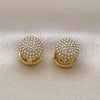 Oro Laminado Huggie Hoop, Gold Filled Style Flower Design, with Ivory Pearl, Polished, Golden Finish, 02.379.0090.12