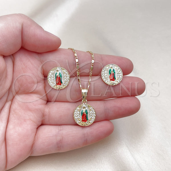Gold Filled Ring — Earring and Pendant Adult Set Guadalupe Design with — alternate product view — SKU 156257 | Oro Laminado anillo — Earring and Pendant Adult Set Guadalupe diseño with — SKU 156257