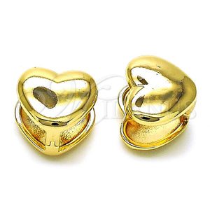Gold Filled Hoop Earrings — Huggie Hoop Heart Design Polished 02. — main product view — SKU 156266 | Oro Laminado aretes de aro — Huggie Hoop corazón diseño pulido 02. — SKU 156266