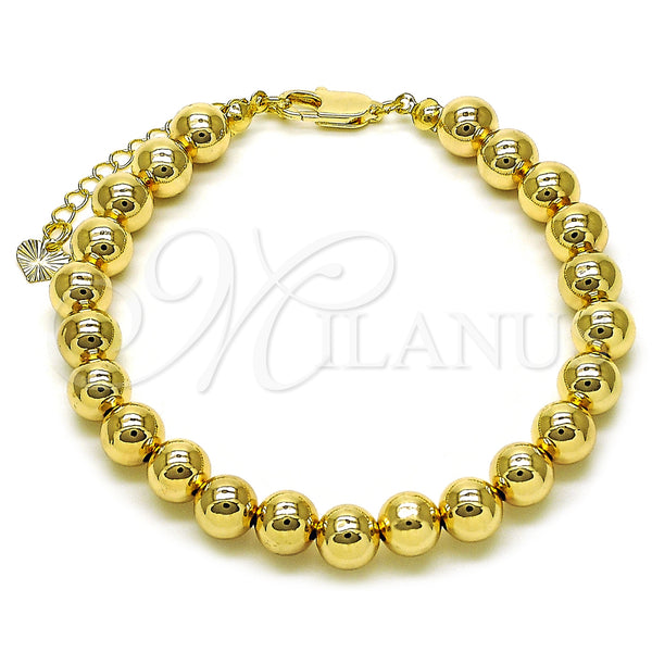 Gold Filled Bracelet — Fancy Bracelet Ball and Hollow Design Polished 03. — main product view — SKU 156272 | Oro Laminado brazalete — elegante Bracelet Ball and Hollow diseño pulido 03. — SKU 156272