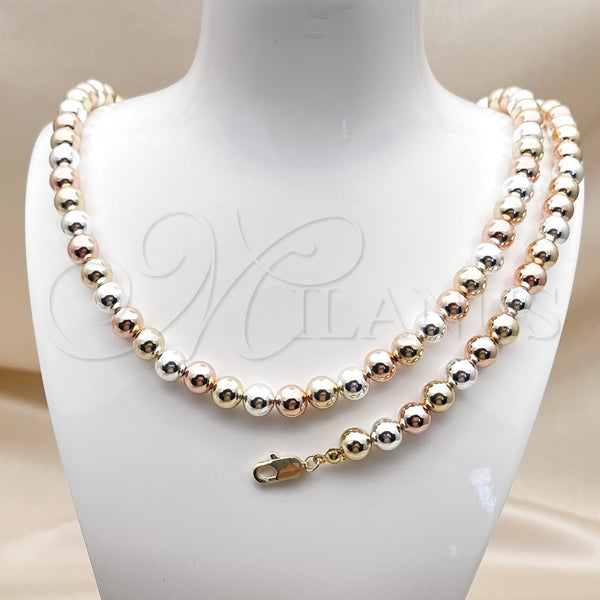 Gold Filled Bracelet — Necklace and Bracelet Ball and Hollow Design Polished — alternate product view — SKU 156277 | Oro Laminado brazalete — Necklace and Bracelet Ball and Hollow diseño pulido — SKU 156277