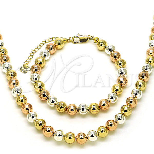 Gold Filled Bracelet — Necklace and Bracelet Ball and Hollow Design Polished — main product view — SKU 156277 | Oro Laminado brazalete — Necklace and Bracelet Ball and Hollow diseño pulido — SKU 156277